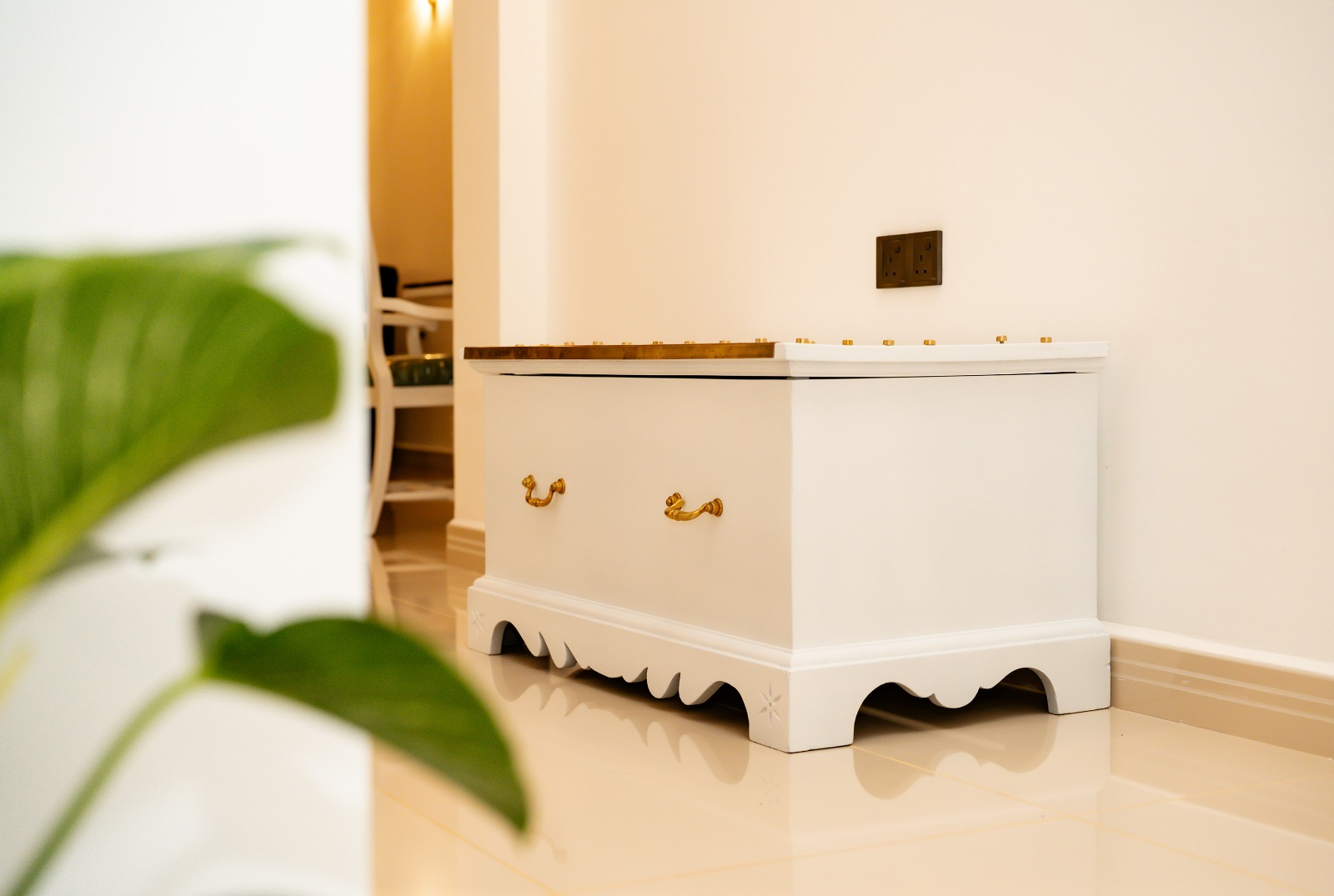 Decorative storage chest in the room